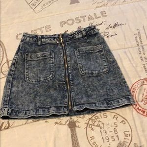 Mini blue denim skirt